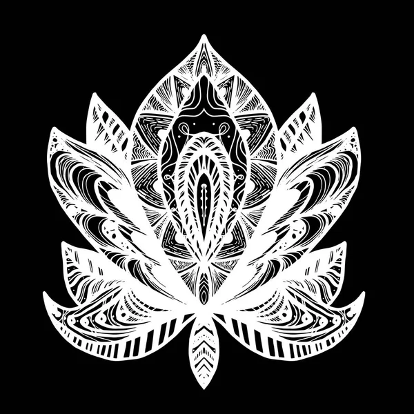 Flor Lotus tatuaje — Archivo Imágenes Vectoriales