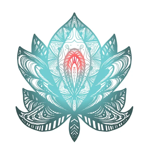 Tatouage Lotus fleur — Image vectorielle