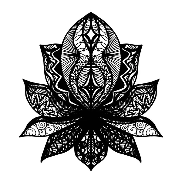 Tatuagem de flor de lótus —  Vetores de Stock