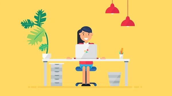 Espacio de trabajo de tecnología creativa — Vector de stock