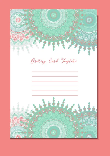 Mandala vintage template card — Stock Vector