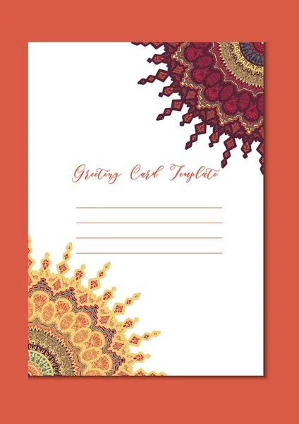 Mandala vintage template card — Stock Vector