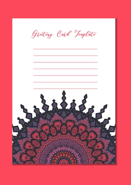 Mandala vintage template card — Stock Vector