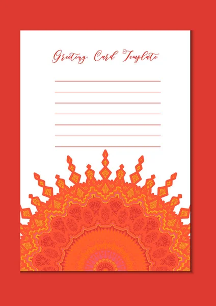 Mandala vintage template card — Stock Vector