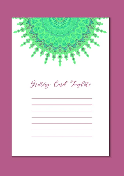 Mandala vintage template card — Stock Vector