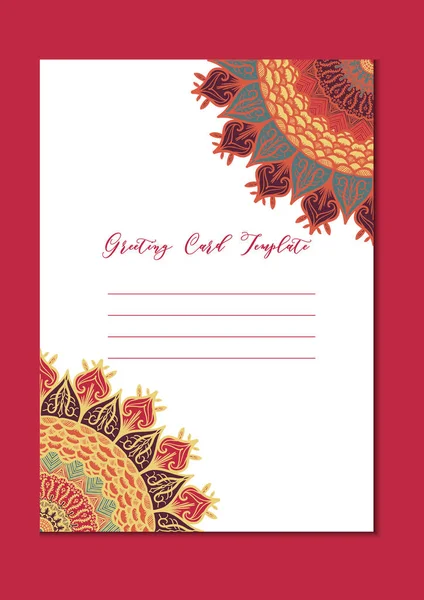 Mandala vintage template card — Stock Vector