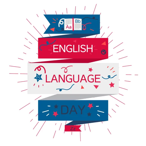 Bannière Journée de la langue anglaise — Image vectorielle