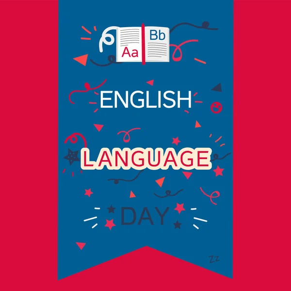 Bannière Journée de la langue anglaise — Image vectorielle