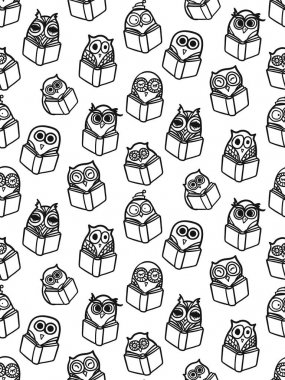 Baykuşlar el çizilmiş desen