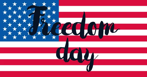 Tag der Freiheit mit Fahne — Stockvektor