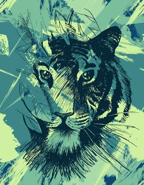 Grunge tigre salvaje — Archivo Imágenes Vectoriales
