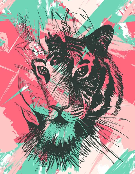 Grunge άγριας τίγρης — Διανυσματικό Αρχείο