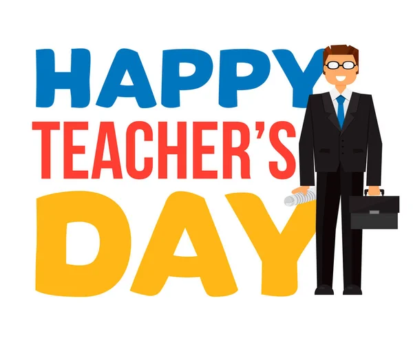 Banner Happy učitelé den oslav — Stockový vektor