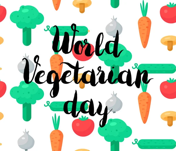 Día Mundial del Vegetariano — Vector de stock