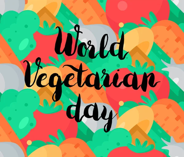 Día Mundial del Vegetariano — Vector de stock