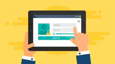 Tablet giriş formu Web şablonu