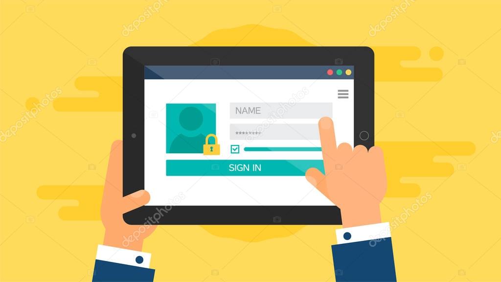 Web Template of Tablet Login Form