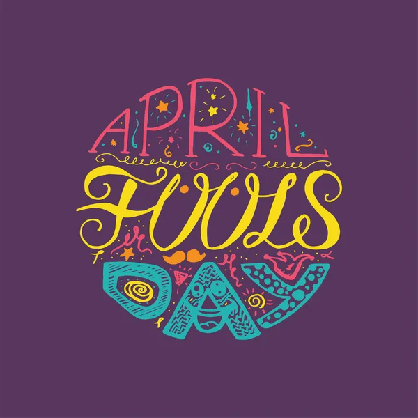 Lettrage de la Journée des fous d'avril — Image vectorielle