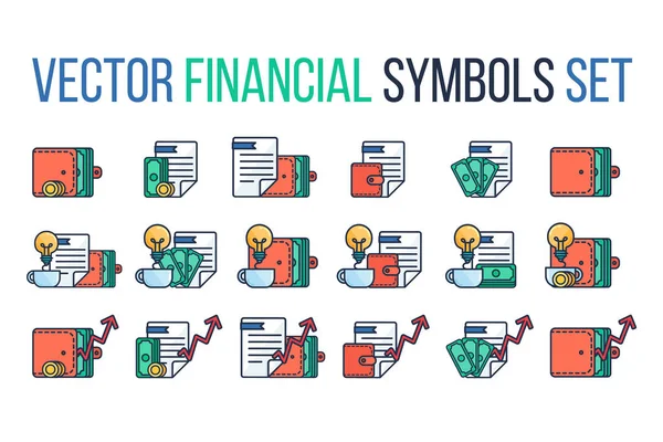 Набор финансовых символов — стоковый вектор