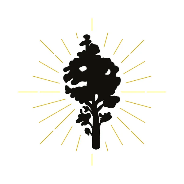 Logotipo da silhueta da árvore retro —  Vetores de Stock