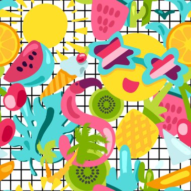 Vektör tropikal yaz Dikişsiz desen