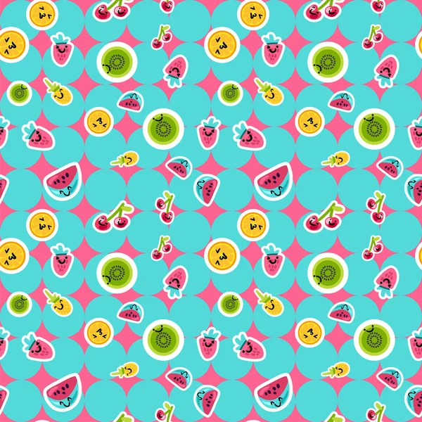 Summer Fruits Patterns — Stock Vector