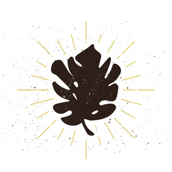 Ρετρό τροπικά φύλλα σιλουέτα λογότυπο — Διανυσματικό Αρχείο
