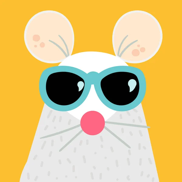 Funny mouse cartoon character vector illustration — Stock Vector