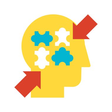 İçgözlem, tefekkür ve ruhsal arayış düz vektör simgesi