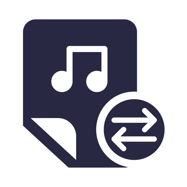 Audiobestanden, muziek uitwisseling glyph vector pictogram — Stockvector