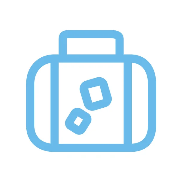 Valise de voyage bleue icône vectorielle ligne épaisse — Image vectorielle