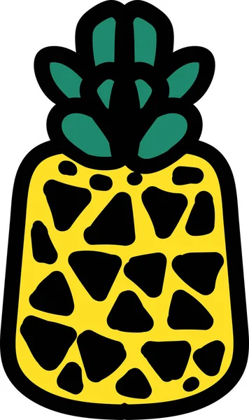 Ripe pineapple hand drawn vector illustration — Stock Vector