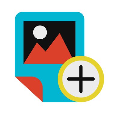 Resim dosyası sembol vektör illüstrasyonu ekleniyor