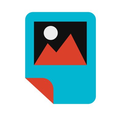 Resim elektronik dosya sembolü kabartma vektör çizimi