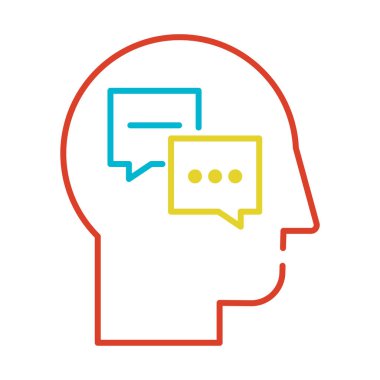 Psikoloji ve psikiyatri ince çizgi vektör simgesi