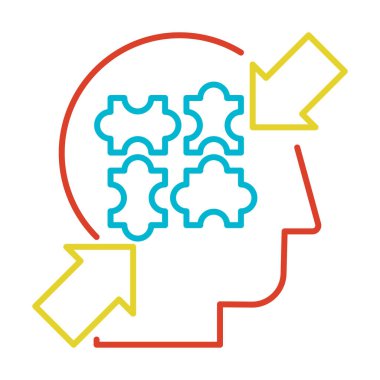 İç gözlem, gözlem ve meditasyon ince çizgi vektör simgesi