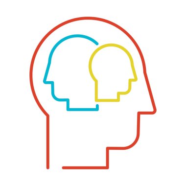 İç gözlem ince çizgi vektör simgesi beyaz üzerinde izole