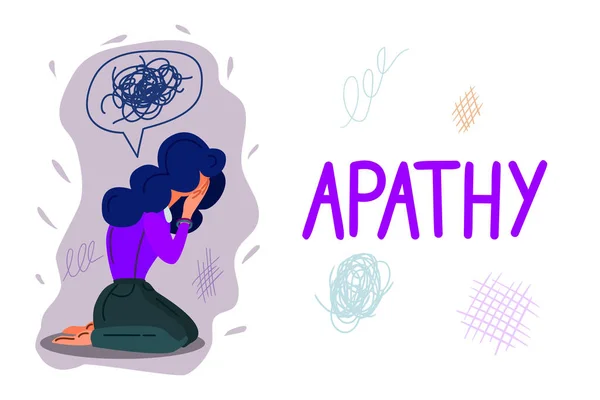 Apathy hand drawn banner vector template — ストックベクタ