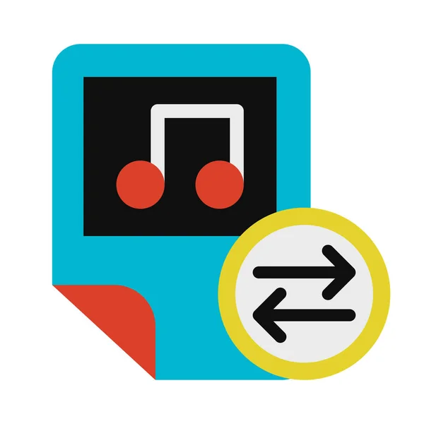 Audiobestanden, muziek uitwisseling glyph vector pictogram — Stockvector