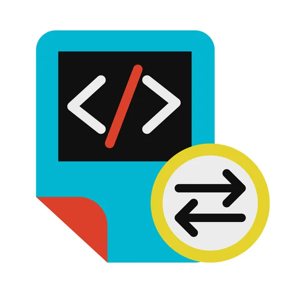 Codage des fichiers de script échangeant le symbole glyphe icône vectorielle — Image vectorielle