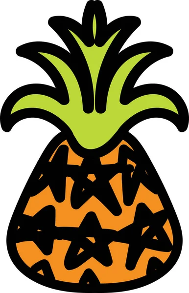 成熟的菠萝手绘矢量图解 — 图库矢量图片