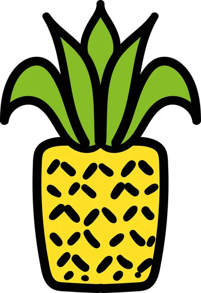 成熟的菠萝手绘矢量图解 — 图库矢量图片