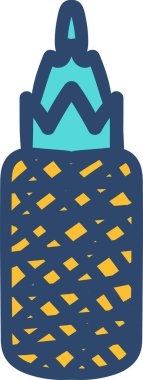 Taze ananas el çizimi vektör çizimi