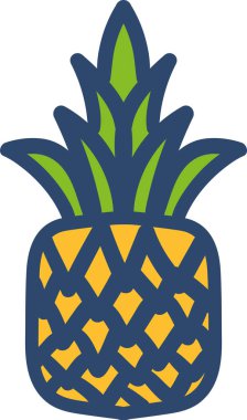 Taze ananas el çizimi vektör çizimi