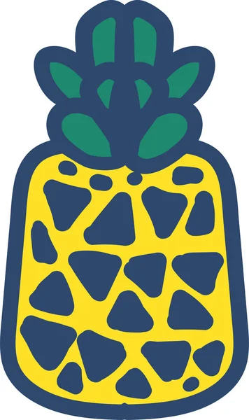 Fresh pineapple hand drawn vector illustration — Stock Vector
