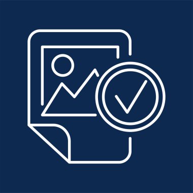 Resim dosyası mavi monokrom doğrusal simgesini kontrol ediyor