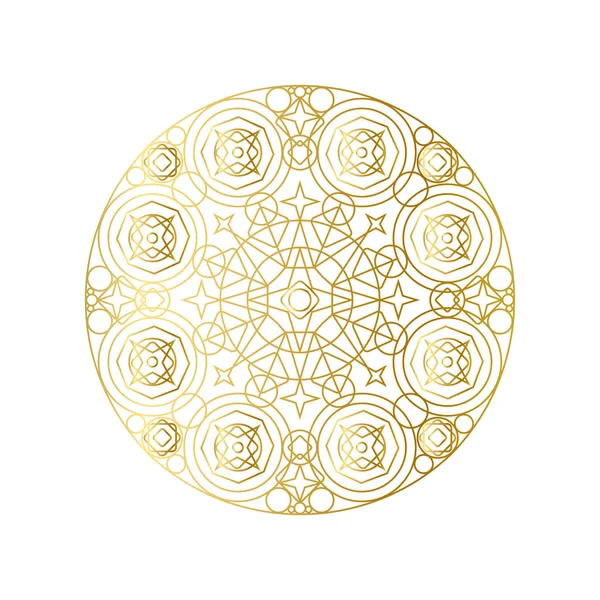 Goldene abstrakte geometrische Mandala Umrisse Vektor Illustration — Stockvektor