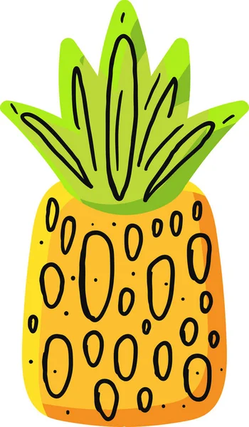 天然菠萝手绘病媒图解 — 图库矢量图片