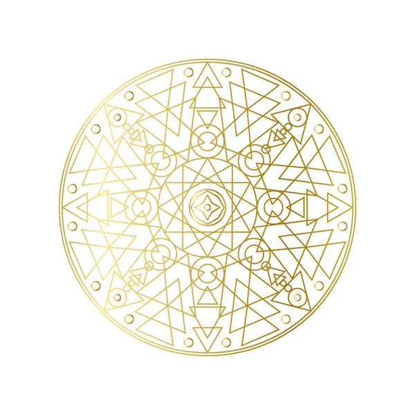 金色抽象几何曼陀罗轮廓矢量图解 — 图库矢量图片