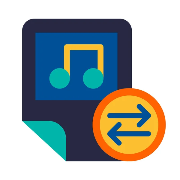 Audiobestanden, muziek uitwisseling glyph vector pictogram — Stockvector